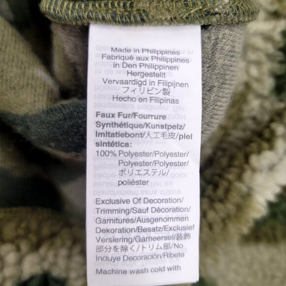 J Crew Sherpa Fleece Snap Collar Pullover Camo XXS SOLD OUT ON JCREW WEBSITE New - Picture 6 of 16
